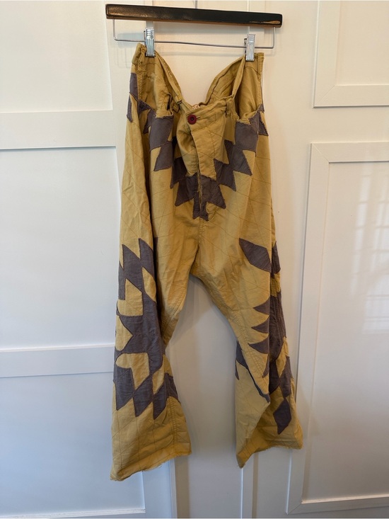 Magnolia Pearl Pants - Magnolia Pearl tan soft yellow & grey patchwork pants
